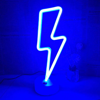 Lightning_Bolt_Neon_Signs_Lightning_Neon_Sign_with_Base_for_Bedroom_LED_Lighting_for_Room_Decor_for_Teen_Girls_Gifts_for_Teenager_Boys_USB/Battery_Cool_Gaming_Light_with_Holder(Blue)