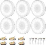 3/6 Pack Motion Sensor Light Indoor [Upgraded 14 LEDs], USB Rechargeable Night Light, Long Last Battery & 3 Light Modes, Wireless Magnetic Nightlight for Closet, Stairs, Hallway - Cold White/Warm White