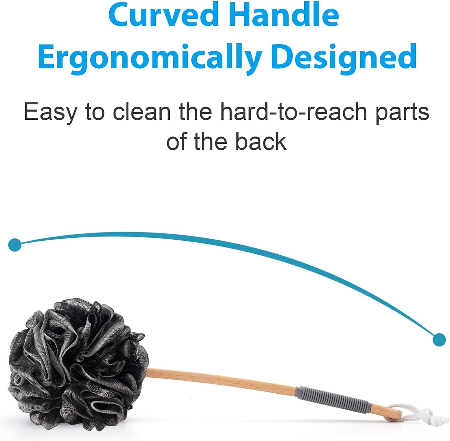 AmazerBath_Shower_Sponge_Loofah_Back_Scrubber,_PE_Soft_Mesh_Loofah_Body_Scrubber_with_Long_Wooden_Handle,_Bath_Sponge_for_Men_Women_(Black)