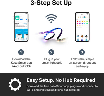 Kasa_Smart_LED_Light_Strip,_50_Color_Zones_RGBIC,_16.4ft_Wi-Fi_LED_Strip_Works_w/_Alexa,_Google_Home_&_SmartThings,_High_Brightness,_16M_Colors,_PU_Coating,_Trimmable,_2_Yr_Warranty_(KL420L5)