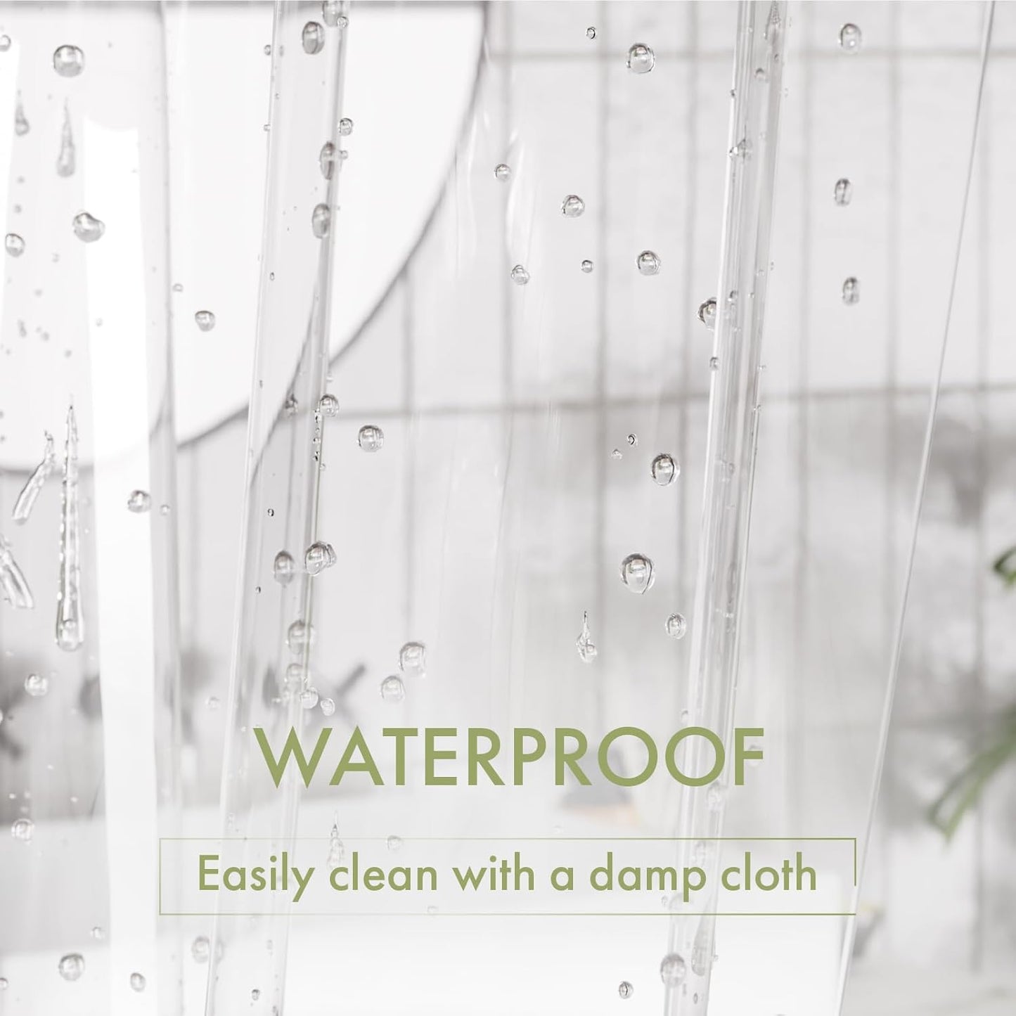 AmazerBath_Shower_Curtain_Liner,_72x72_Clear_Shower_Curtain_Liner,_Waterproof_Plastic_Shower_Liner,_Cute_Lightweight_PEVA_Shower_Curtain_for_Bathroom_with_3_Magnets_and_12_Rustproof_Metal_Grommets