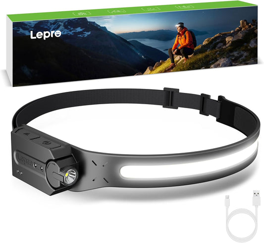 Lepro_Headlamp_-_Super_Bright_LED_Head_Lamp_Rechargeable_with_230°Wide_Beam,_Adjustable_Spotlight,_Motion_Sensor,_5_Modes,_Waterproof_Lightweight_Headlight_Flashlight_for_Camping_Running