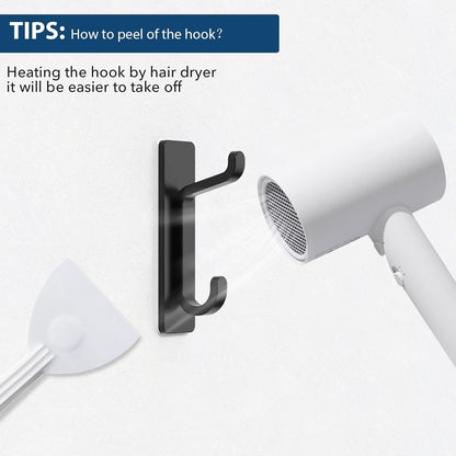 Wall_Hooks_for_Coat_and_Towel:_13LB_Adhesive_Door_Hanger_Stick_on,_Black_4_Pack