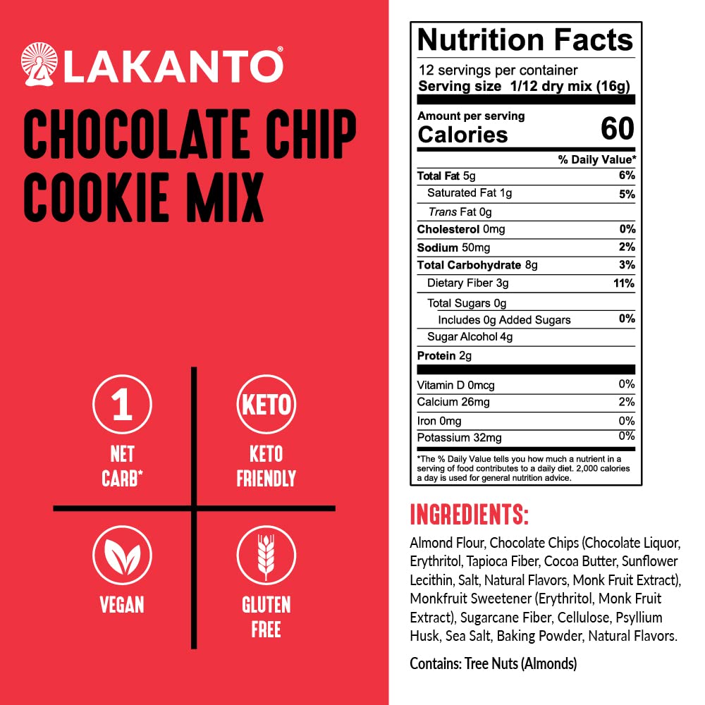 Lakanto_Sugar_Free_Chocolate_Chip_Cookie_Mix_-_Sweetened_with_Monk_Fruit_Sweetener,_Gluten_Free,_Keto_Diet_Friendly,_Vegan,_2g_Net_Carb,_Almond_Flour,_Sea_Salt_(12_Cookies)