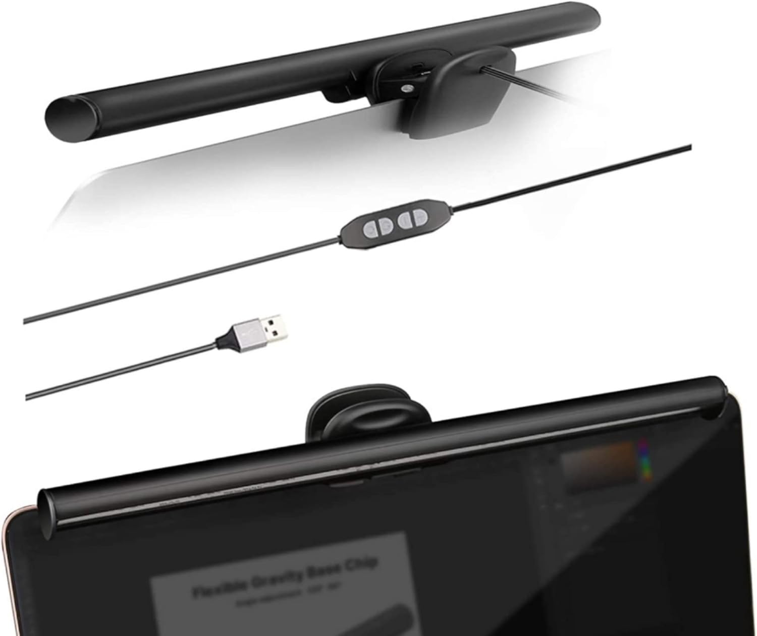 CATPOWER_Portable_Laptop_Monitor_Light_Bar_with_USB_Connection,_e-Reading_LED_Task_Lamp,_3_Color_Temperature_Settings,_10_Levels_of_Brightness_Adjustment,_No_Glare_on_The_Screen,_Saves_Space