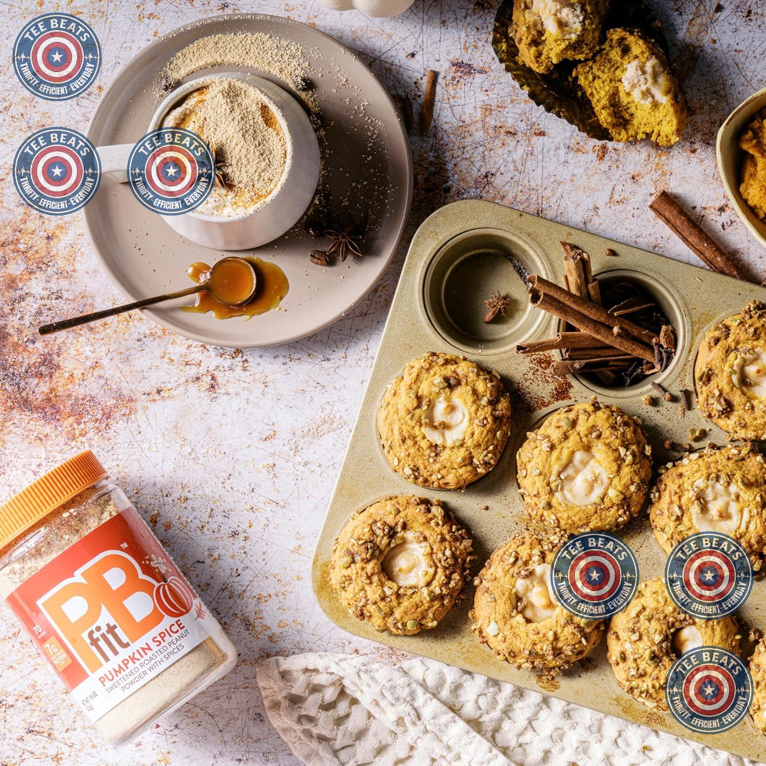 PBfit_15_Ounce_Pumpkin_Spice_Peanut_Butter_Powder,_Powdered_Spread_From_Real_Roasted_Peanuts,_7g_of_Protein_7%_DV,_Gluten-Free,_70_calories,_90%_less_fat_(Pack_1)