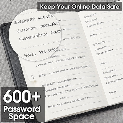 WEMATE_Password_Book_with_Lock,_Password_Book_with_Alphabetical_Tabs_600+_Password_Spaces,_Password_Logbook_with_Lock,_Password_Keeper_for_Computer_4.33_X_6.18_Inch