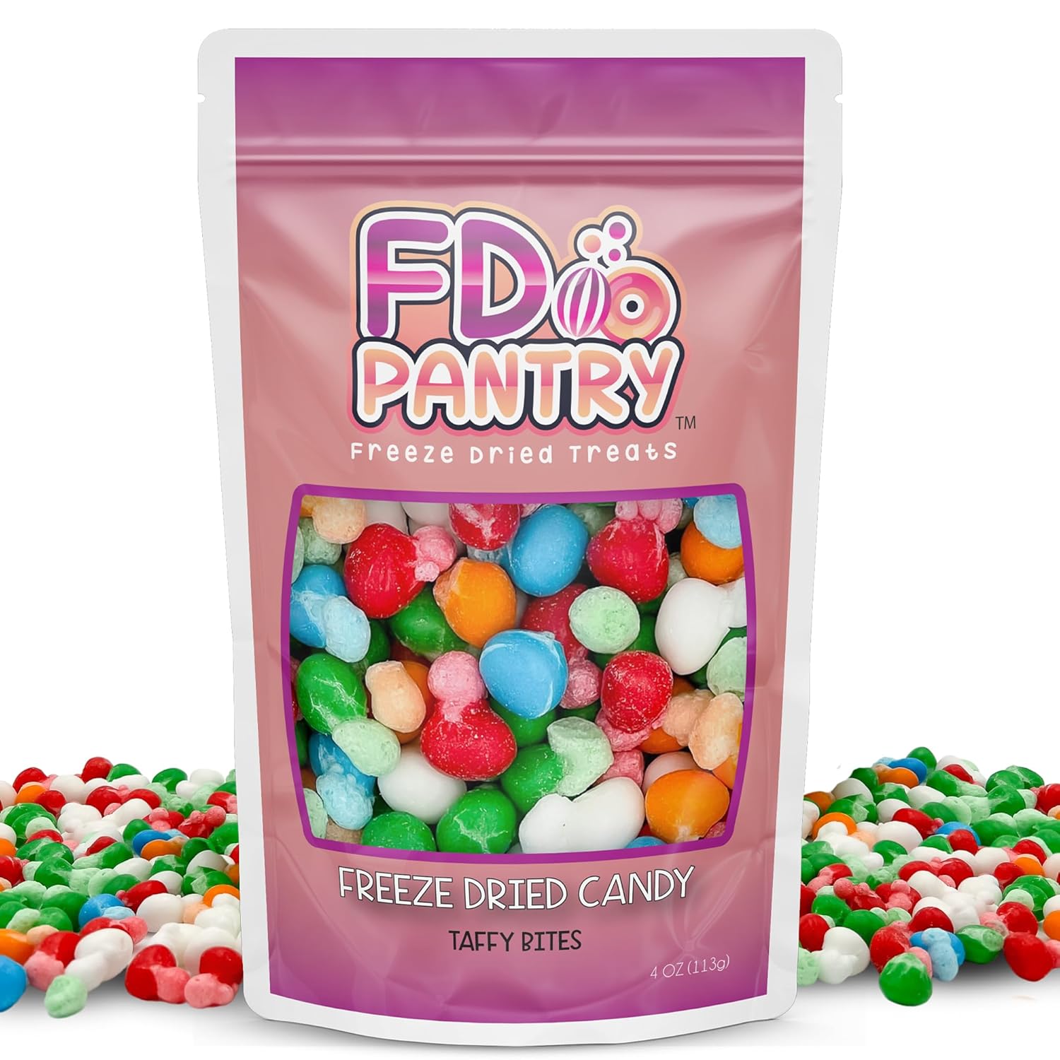 Freeze_Dried_Air_Taffy_Bites_Crunchy_Candy_-_Variety_Sour_Fruit_Flavors,_4oz_|_Cherry,_Orange,_Watermelon,_Blue_Raspberry,_Strawberry_|_Snack_Treat,_Gift