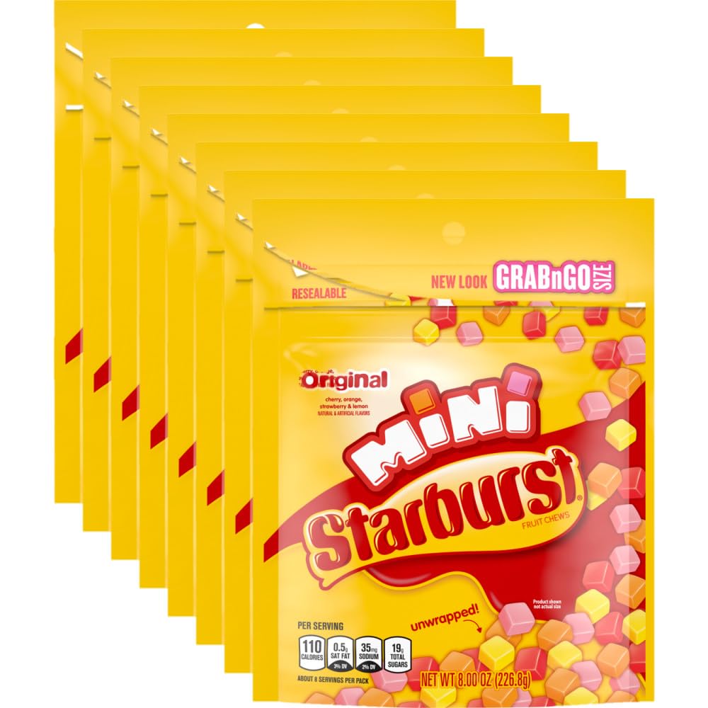 STARBURST_Original_Minis_Fruit_Chews_Candy,_8-Ounce_Grab_N_Go_Size_Resealable_Bag_(Pack_of_8)