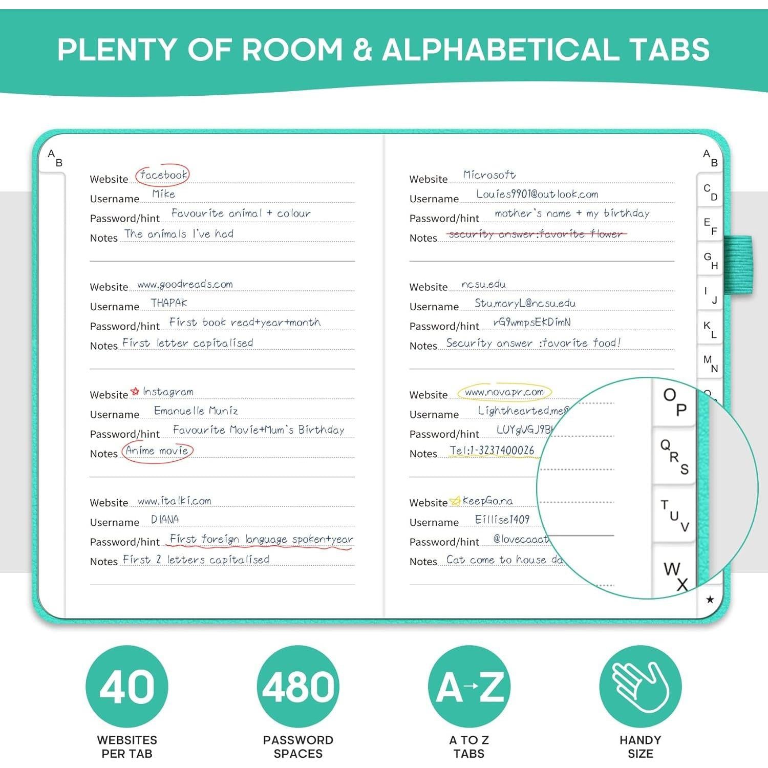 Taja_Password_Keeper_Book_with_Alphabetical_Tabs，Small_Password_Books_for_Seniors,_Password_Notebook_for_Internet_Website_Address_Log_in_Detail