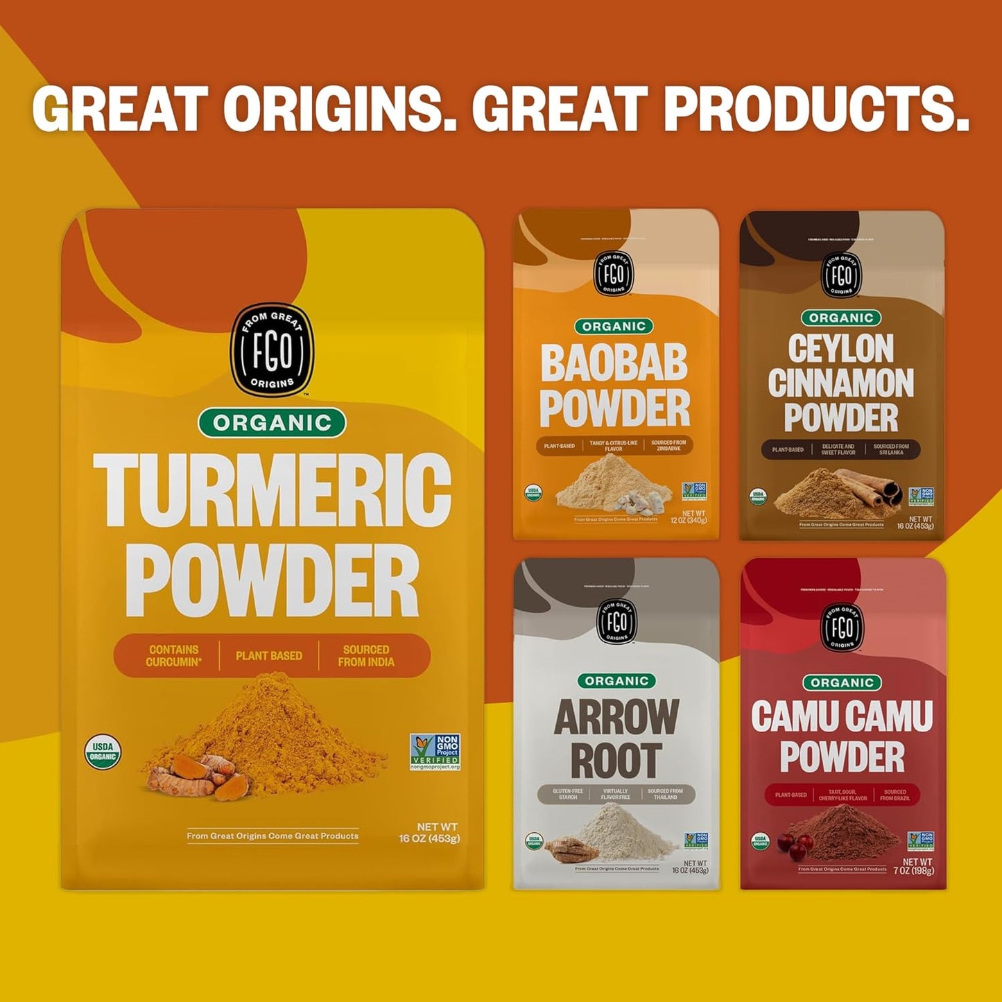 FGO_Organic_Turmeric_Powder_w/Curcumin,_8oz_Resealable_Pouch,_USDA_and_Non-GMO,_Sourced_from_India,_Packaging_May_Vary_(Pack_of_1)