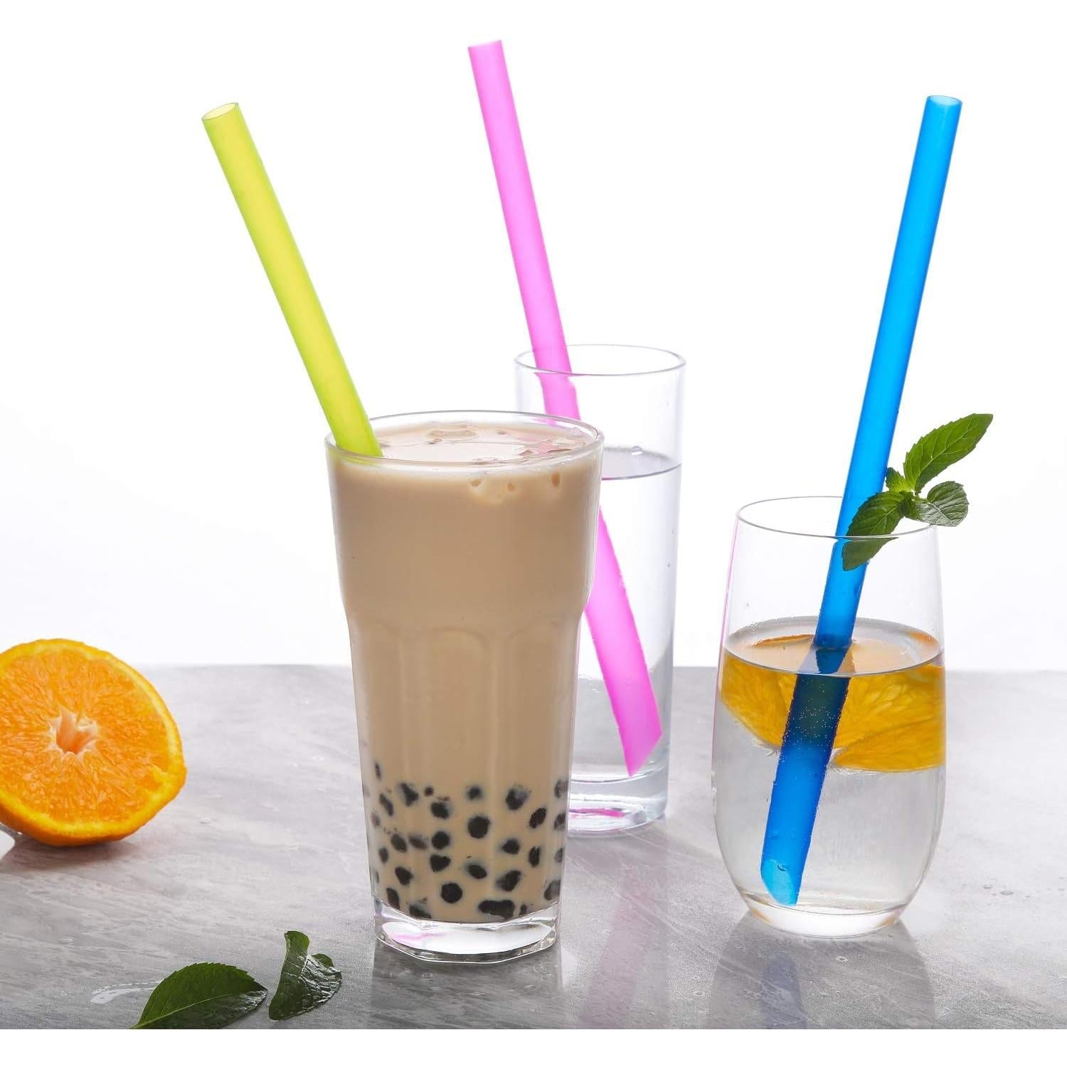 8_Pcs_Reusable_Boba_Straws_&_Smoothie_Straws_-_Multi_Colors_Jumbo_Wide_Reusable_Straws,_BPA_FREE_Food-Grade_Plastic_Straws_for_Bubble_Tea(Tapioca,_Boba_Pearls),_Milkshakes_with__Brushes