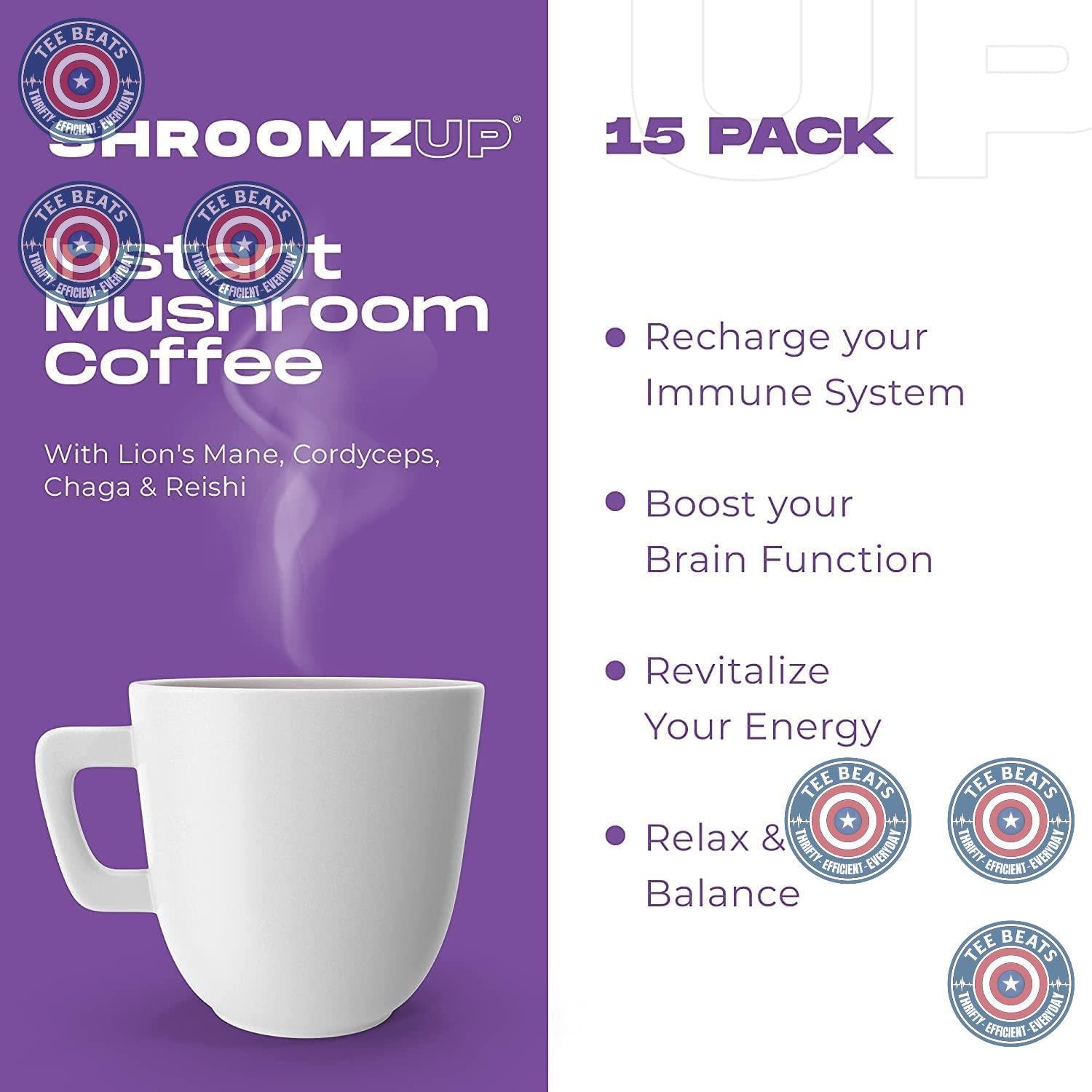Shroomzup_Mushroom_Coffee_Instant_-_15_Single_Serve_Packets_with_4_Mushrooms_Lion’s_Mane,_Reishi_Chaga_Cordyceps_Vegan_Nootropic_for_Energy