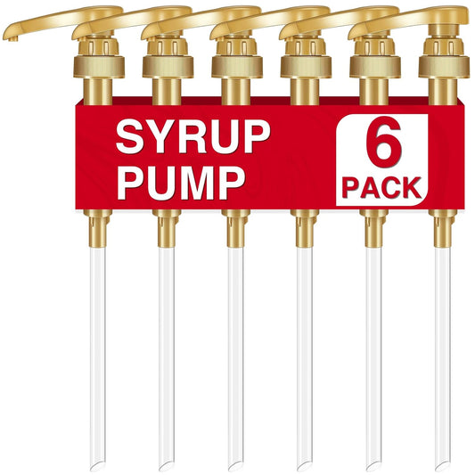 VOISEN_Coffee_Syrup_Pumps_6_Pack_Gold_Torani_Syrup_Pumps_for_750ml_25.4oz_Syrup_Bottle,_Kitchen_Dinning_&_Coffee_Bar_Mixes,_DaVinci_-_Utensils