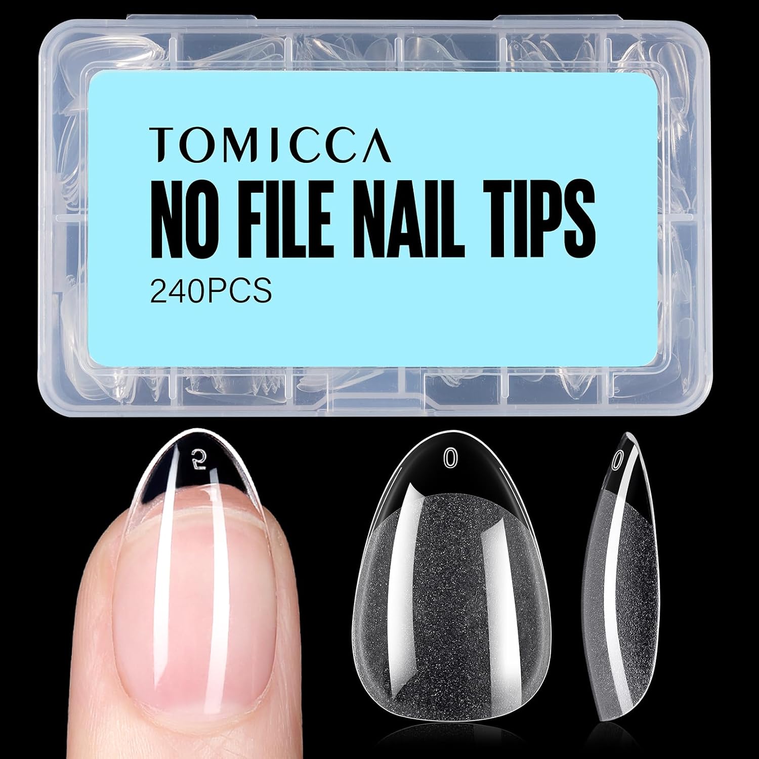 TOMICCA_Short_Almond_Nail_Tips,_240Pcs_Half_Matte_Soft_Gel_Nail_Tips,_12_Sizes_Acrylic_Pre-Shaped_Nails,_Full_Cover_False_Nails_for_Extension_Nail