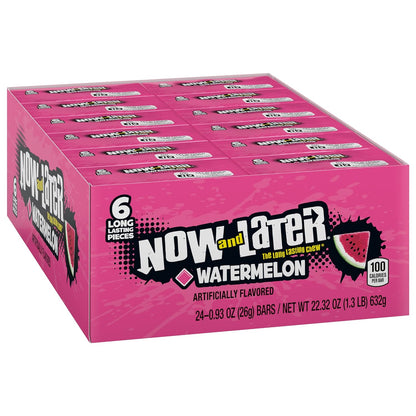 Now_and_Later_Candy,_Watermelon_Flavor,_0.93_Ounce_Bars_(Pack_Of_24)_Snack_Bonbon_Sweet
