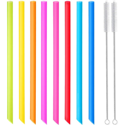 8_Pcs_Reusable_Boba_Straws_&_Smoothie_Straws_-_Multi_Colors_Jumbo_Wide_Reusable_Straws,_BPA_FREE_Food-Grade_Plastic_Straws_for_Bubble_Tea(Tapioca,_Boba_Pearls),_Milkshakes_with__Brushes