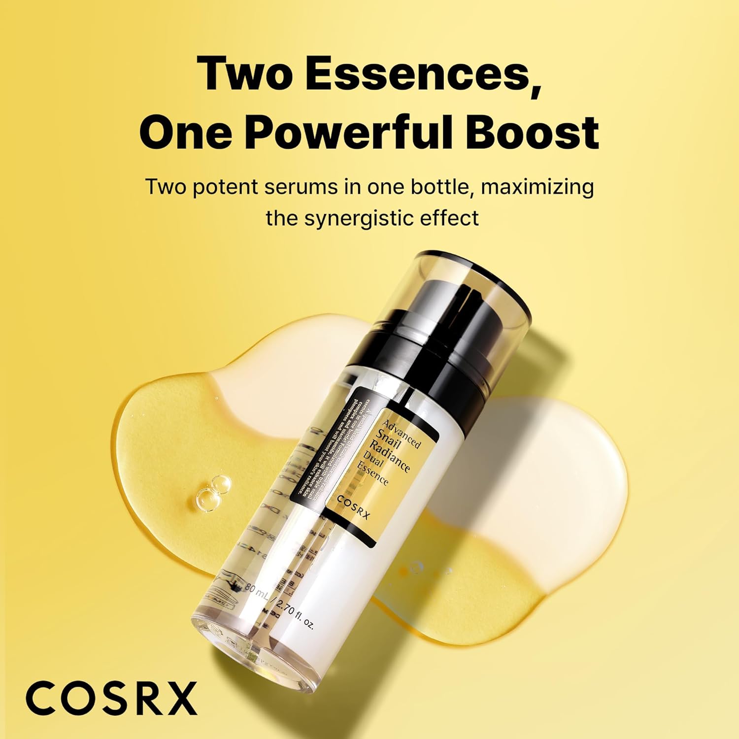 COSRX_Snail_Mucin_74%_+_Niacinamide_5%_Dual_Essence,_Anti_Aging_Face_Serum_for_Dull_Skin,_Sensitive_Skin,_Korean_Skin_Care,_2.70_fl.oz_/_80ml