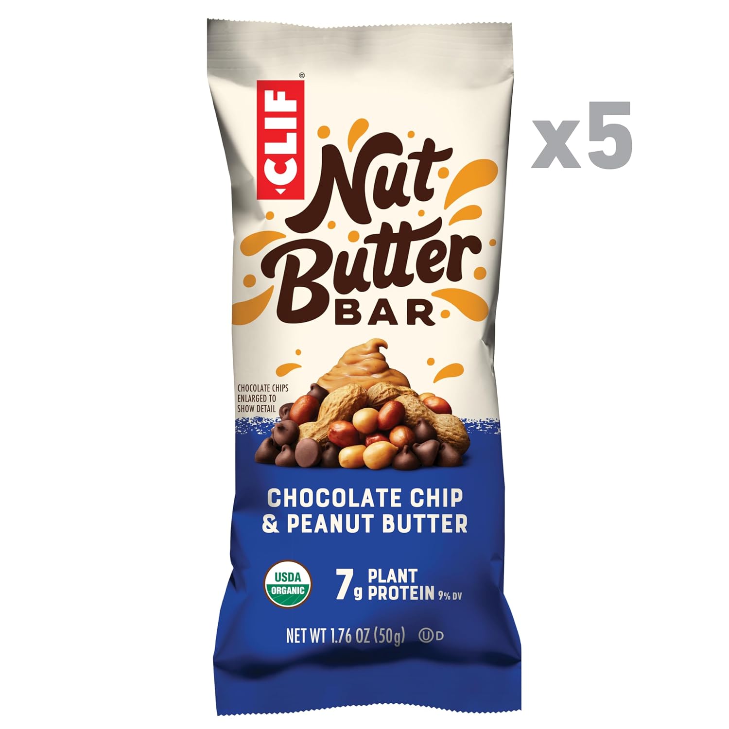 CLIF_Nut_Butter_Bar_-_Chocolate_Chip_&_Peanut_Butter_-_Filled_Energy_Bars_-_Non-GMO_-_USDA_Organic_-_Plant-Based_-_Low_Glycemic_-_1.76_oz._(5_Pack)