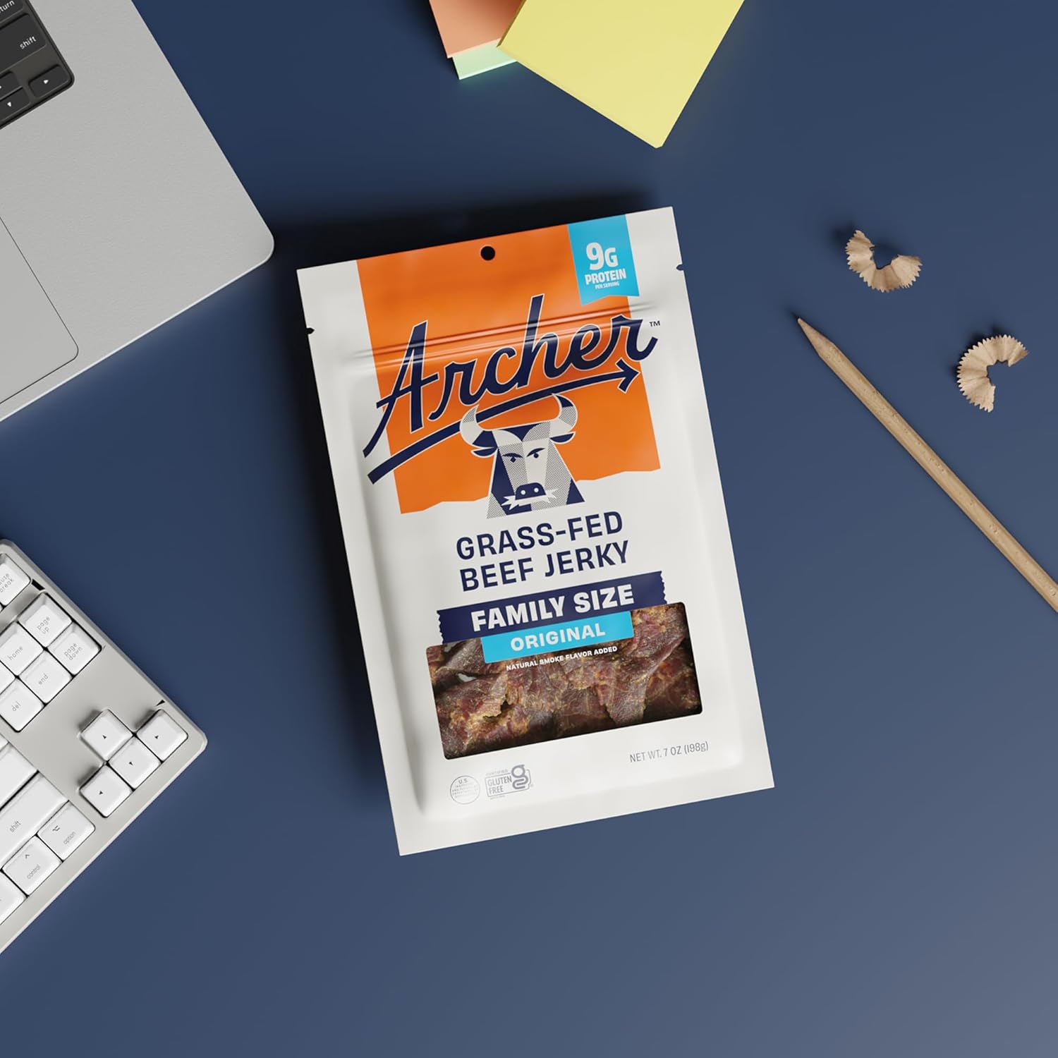 Country_Archer_Grass_Fed_Beef_Jerky_-_Beef_Snack_Bags_Bulk,_Individual_Packs,_Protein_Snack,_Gluten_Free,_No_Nitrates,_Natural_Ingredients_-_Original_Flavor,_7_oz_(Pack_of_1)