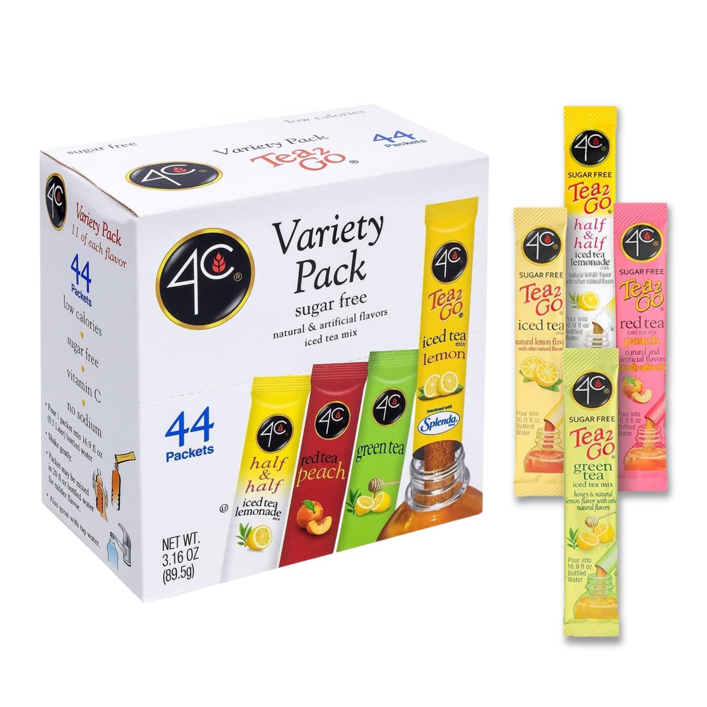4C_Powder_Drink_Mix_Packets,_Iced_Tea_Variety_1_Pack,_44_Count,_Singles_Stix_On_the_Go,_Refreshing_Sugar_Free_Water_Flavorings