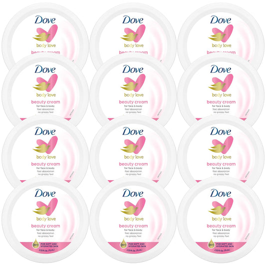 Dove_Lotion,_Beauty_Cream_-_Light,_Fast-Absorbing_Face_and_Body_Cream_for_Normal_to_Dry_Skin,_24-Hour_Moisture,_Travel_Size,_2.53_Fl_Oz._(Pack_of_12)