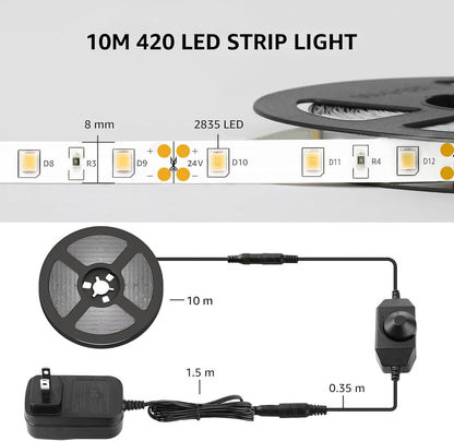 Lepro_LED_Strip_Light,_16.4_ft/32.8Ft_Dimmable_Vanity_Lights,_6000K_Super_Bright_LED_Tape_Lights,_420_LEDs_SMD_2835,_Strong_3M_Adhesive,_Suitable_for_Home,_Kitchen,_Under_Cabinet,_Bedroom,_Daylight_White