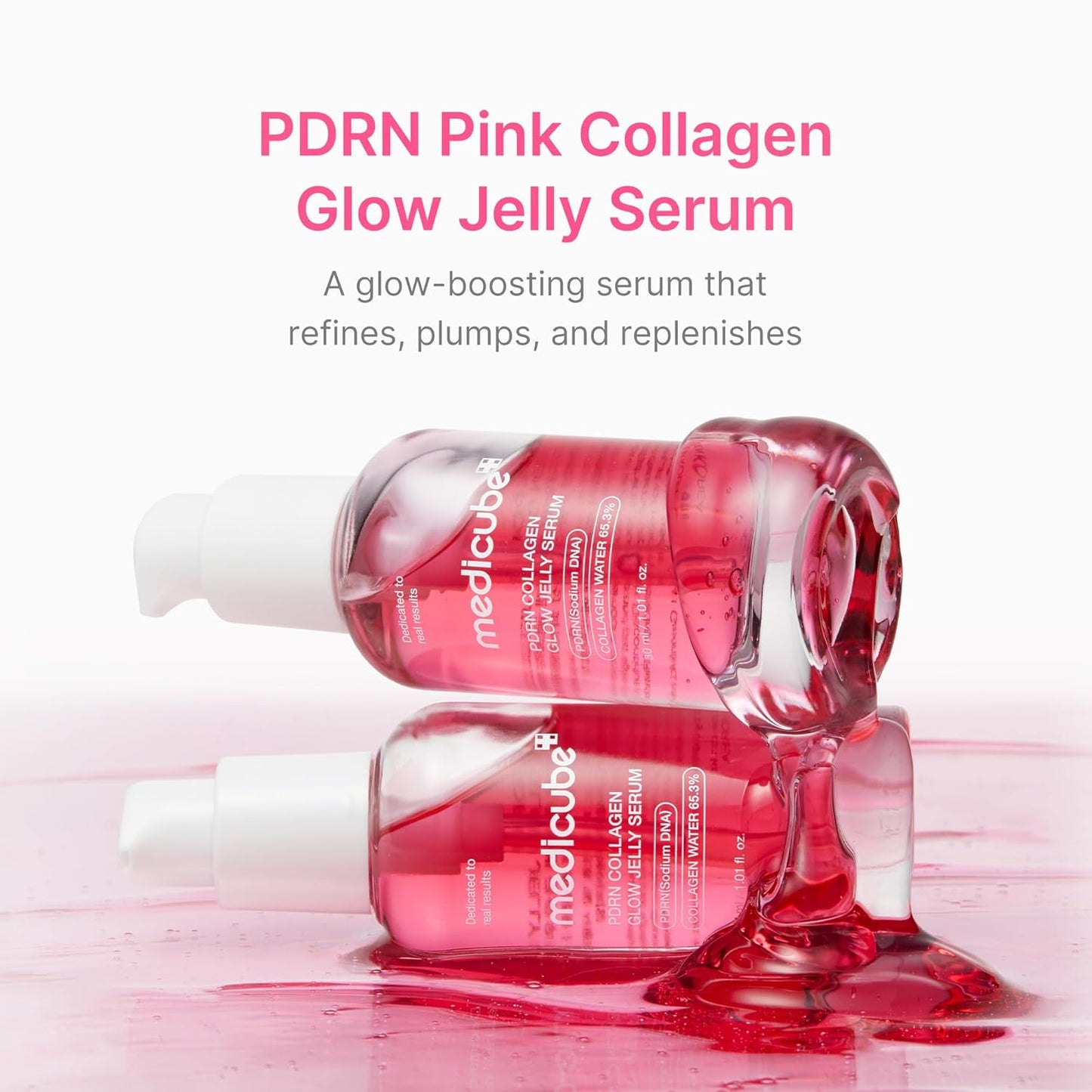 medicube_PDRN_Pink_Collagen_Glow_Jelly_Serum_|_Lightweight_Water-Jelly_For_Plump_&_Supple_Skin_|_Radiance_&_Elasticity_Care_with_PDRN,_Collagen,_Niacinamide_|_Korean_Skin_Care_1.01_fl.oz