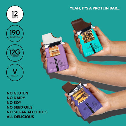 TRUBAR_Vegan_Protein_Bar_Variety_Pack,_Assorted_Flavors,_Peanut_Butter,_Macchiato,_Cookie_Dough,_Gluten_Free,_Vegan_Protein_Snacks,_12G_Plant-Based_Protein,_High_Fiber,_Healthy_Protein_Bars,_12_CT