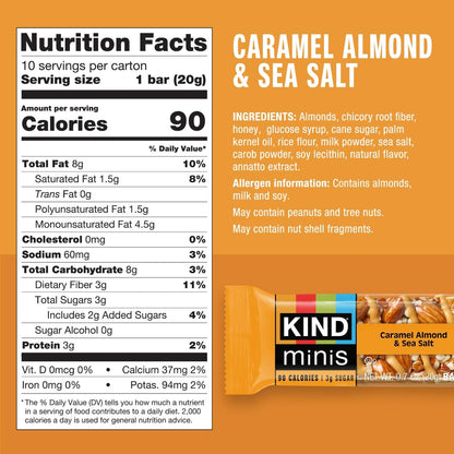 KIND_Mini_Snack_Bars_Variety_Pack,_Gluten_Free,_Low_Sugar,_Low_Calorie_Snacks,_Dark_Chocolate_Nuts_&_Sea_Salt,_Caramel_Almond_&_Sea_Salt,_Dark_Chocolate_Cherry_Cashew,_80_Count