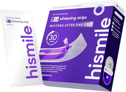 Hismile_V34_Whitening_Strips,_Teeth_Whitening_Strips,_Purple_Tooth_Whitening,_Purple_V34_Whitening_Strips,_Tooth_Stain_Treatment,_Combining_Whitening_and_Colour_Correction