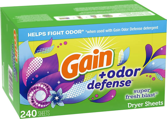 Gain_Dryer_Sheets_Plus_Odor_Defense,_Super_Fresh_Blast_Scent,_240_Count,_Helps_fight_static_and_odor,_laundry_sheets