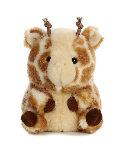 Aurora® Playful Rolly Pet™ Giminy Giraffe™ Stuffed Animal - Compact Size for On-the-Go Fun - for Adults, Kids, Birthdays, and Anniversaries - Brown 5 Inches