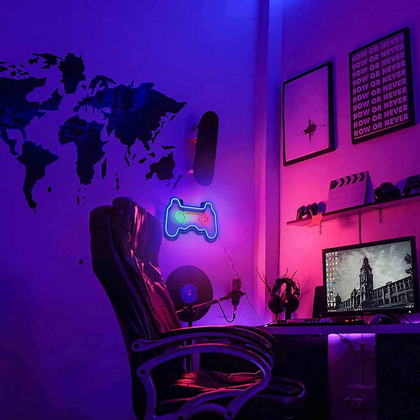 Led_Dimmable_Neon_Signs_Wall_Decorations_For_Living_Room|Bedroom_Gamepad_Controller_Shape_Lights_Game_Room_Decor_Accessories_Cool_Teen_Boys|Girls|Kids_Gamer_Gifts