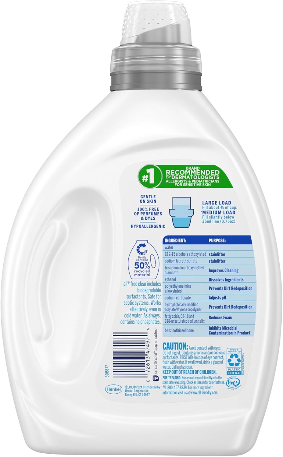 all_free_clear,_Original,_Liquid_Laundry_Detergent_for_Sensitive_Skin,_Unscented_and_Hypoallergenic,_Concentrated,_50oz,_66_Loads