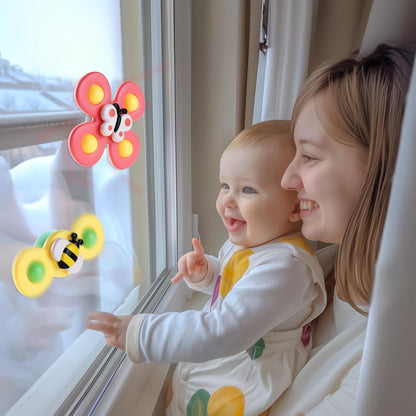 ALASOU_3PCS_Suction_Cup_Spinner_Toys_for_1_2_Year_Old_Boy_Girl_Birthday_Gift|Spinning_Top_Baby_Bath_Toy_for_Kids_Ages_1-3|Sensory_Airplane_Travel_Toy_Easter_Basket_Stuffers_for_Toddlers_Infant