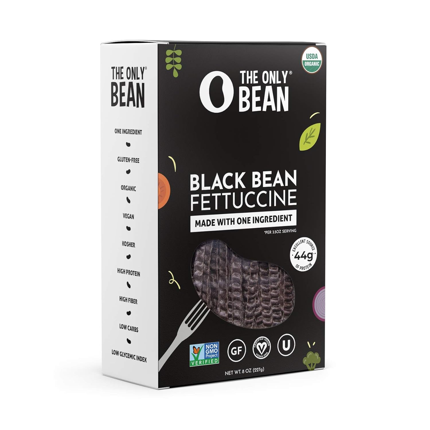 The_Only_Bean_-_Organic_Black_Bean_Fettuccine_Pasta_-_High_Protein,_Keto_Friendly,_Gluten-Free,_Vegan,_Non-GMO,_Kosher,_Low_Carb,_Plant-Based_Bean_Noodles_-_8_oz_(1_Pack)