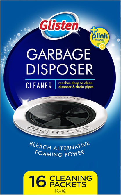 Glisten_Garbage_Disposer_Cleaner_and_Freshener_with_Foaming_Action,_Helps_Remove_Buildup_in_Drains,_Lemon_Scent,_Made_in_the_USA,_16_Packets