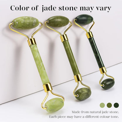 BAIMEI_IcyMe_Gua_Sha_&_Jade_Roller_Facial_Tools_Face_Roller_and_Gua_Sha_Set_for_Puffiness_and_Redness_Reducing_Skin_Care_Routine,_Self_Care_for_Men_Women_-_Green
