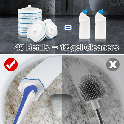 JEHONN_Disposable_Toilet_Brush_with_48_Wand_Cleaner_Refills,_Wall_Mounted_Toilet_Bowl_Brush_Holder_Set,_Bathroom_Cleaning_System_for_Sink_Bathtub_Wash_Basin_(Blue)