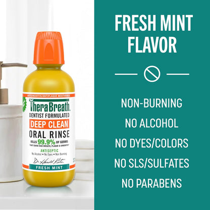 TheraBreath_Deep_Clean_Mouthwash,_Antiseptic_Benefits,_Fresh_Mint_Flavor,_Dentist_Formulated,_Alcohol_Free,_16_fl_oz_(Pack_of_2)