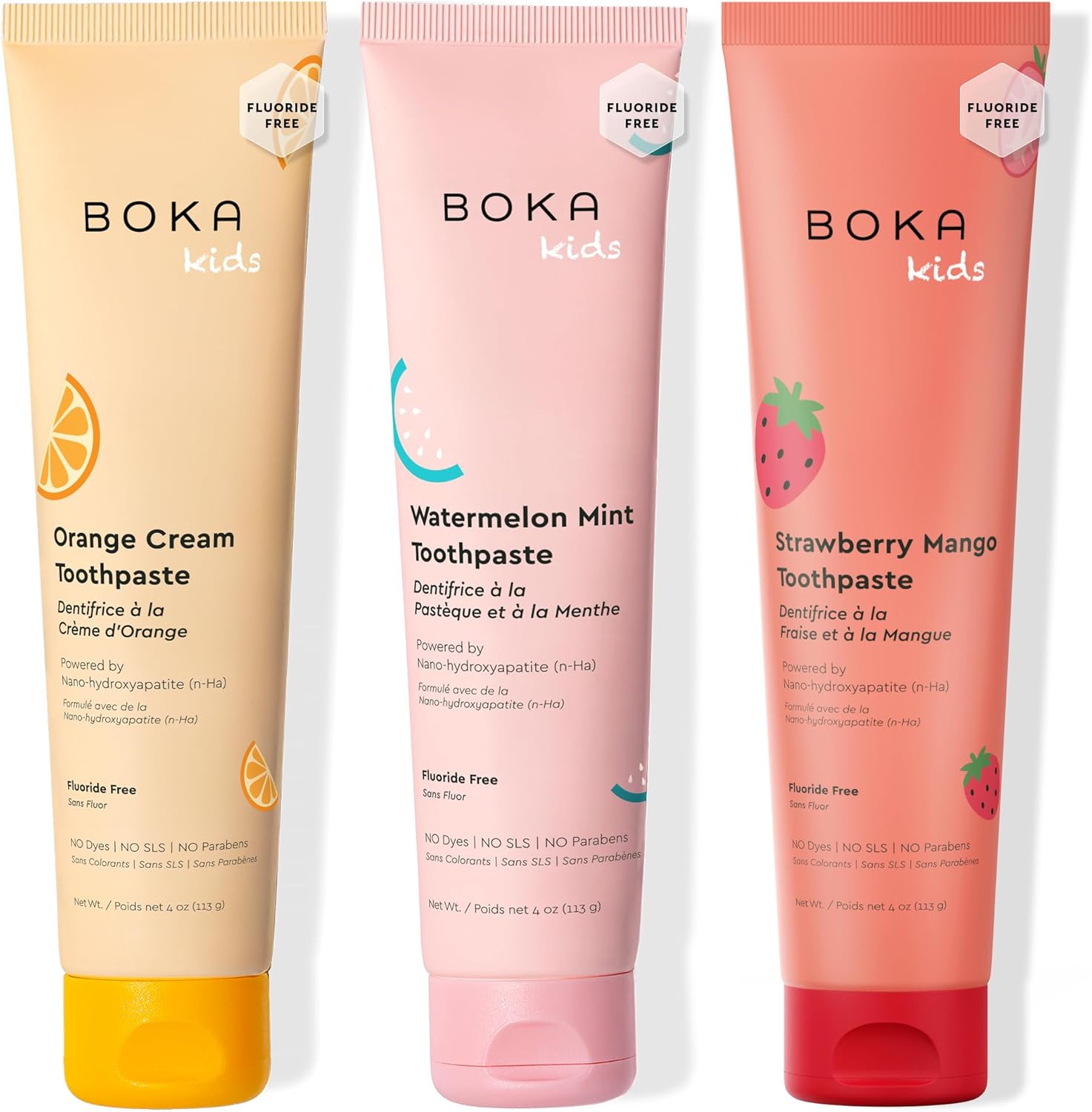 Boka_Fluoride_Free_Toothpaste_Nano_Hydroxyapatite_Toothpaste_-_Orange_Cream,_Watermelon_Mint,_Strawberry_Mango_Flavor,_4_oz_3Pk