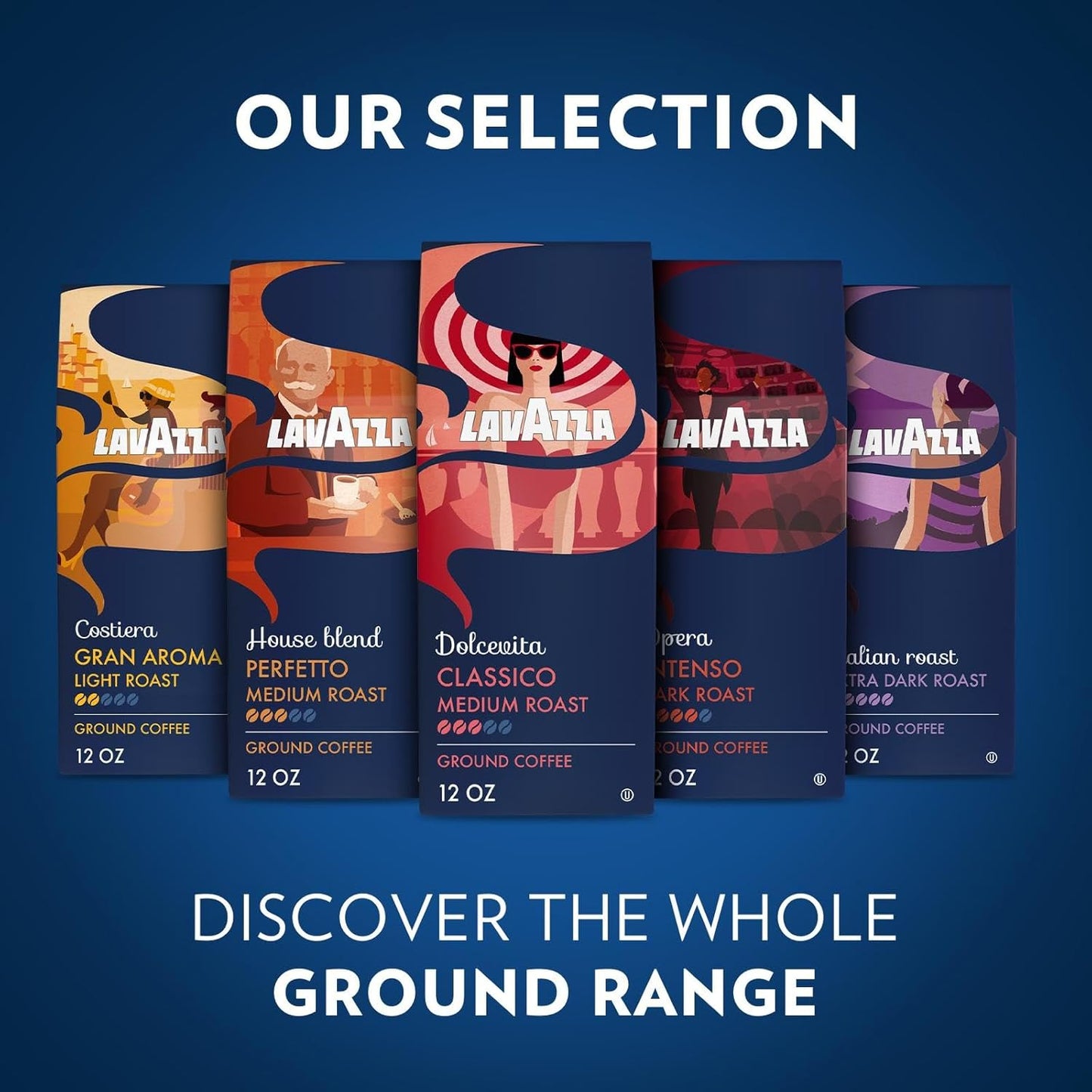 Lavazza_Dolcevita_Classico_Ground_Coffee_12oz_Bag,_Medium_Roast,_Rich_and_Full-bodied,_Intensity_3/5,_Arabica_and_Robusta,_Ideal_for_Drip_Brewers_(Pack_of_1)_-_Package_May_Vary