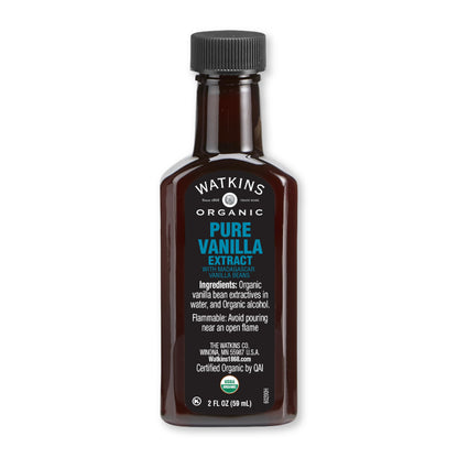 Watkins Organic Pure Vanilla Extract, with Madagascar Vanilla Beans, Non-GMO, Kosher, 2 oz. Bottle, 1-Pack