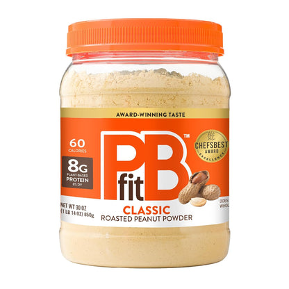 PBfit_30_Ounce_Classic_Peanut_Butter_Powder,_Powdered_Peanut_Butter_Spread_From_Real_Roasted_Peanuts,_8g_of_Protein_8%_DV,_Gluten-Free,_60_calories,_87%_less_fat_(Pack_of_1)