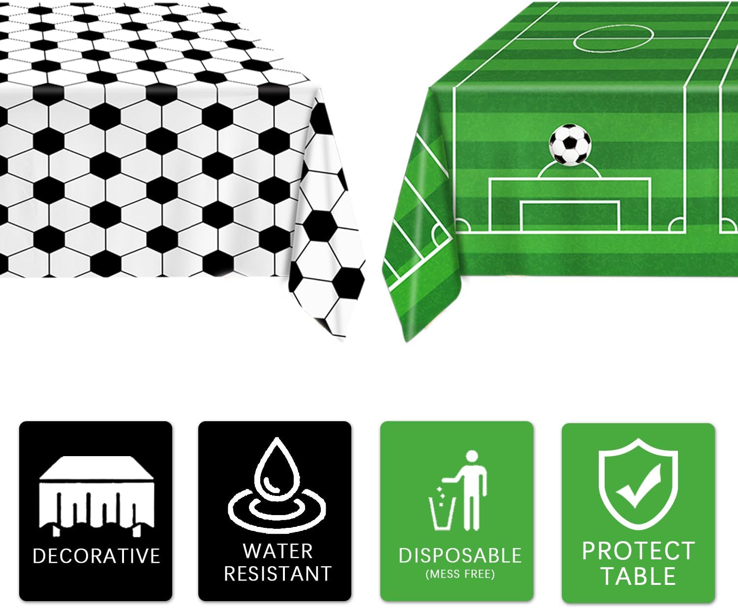 QIYANPAX_4_Pieces_Soccer_Tablecloths_-_Soccer_Birthday_Party_Decorations_Soccer_Table_Cloth_Soccer_Tablecloth_Plastic_Table_Cover_for_Sports_Soccer_Theme_Party_Decorations,_54_x_108_Inch