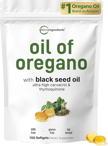 Micro_Ingredients_Oil_of_Oregano_Softgels,_150_Count_|_2_in_1_Formulated_with_Black_Seed_Oil_|_4X_Strength_Carvacrol_&_Thymoquinone_|_Plant_Based,_Non-GMO