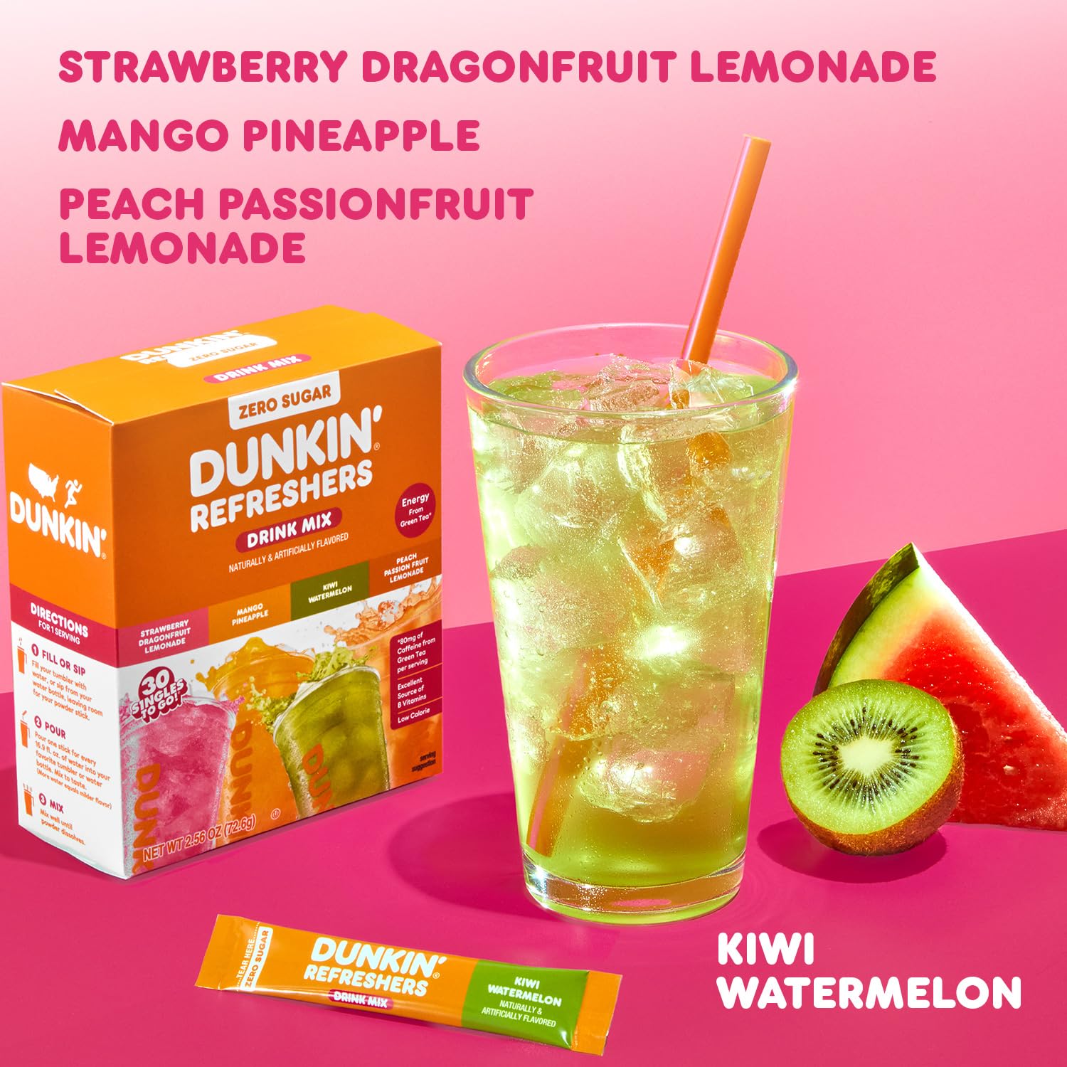 Dunkin’_Zero_Sugar_Refreshers_Singles_To_Go!_Powdered_drink_mix_packets,_30_Ct_Variety_Pack,_30_Single_serve_Packets_per_Box_(30_servings),_Energy_from_Green_Tea,_aspartame-free,_no_synthetic_colors,_naturally_and_artificially_flavored,_just_add_water