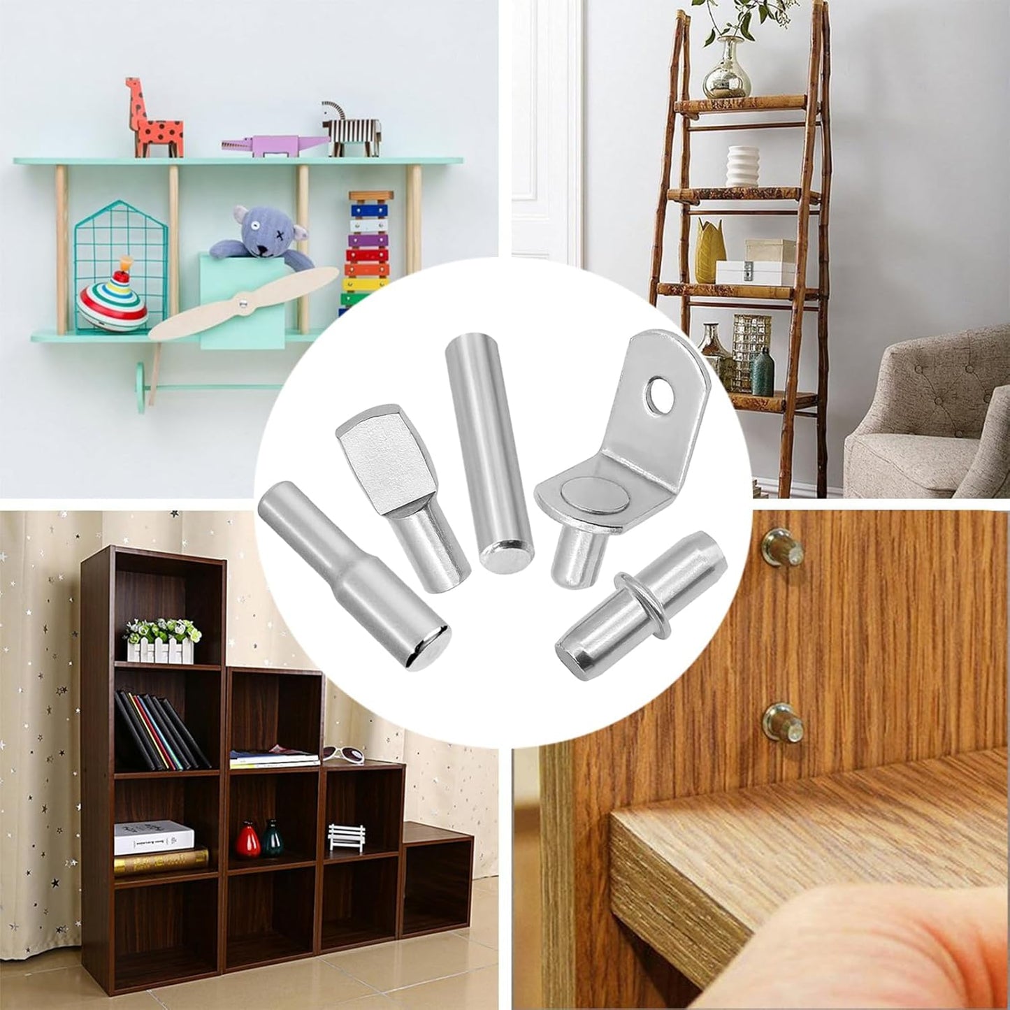 144_Pcs_Shelf_Pins_Pegs_Kit,5_Styles_Metal_Shelf_Support_Pegs,Cabinet_Pegs_for_Shelves,Dual_Diameter_Shelf_Pins_with_Silicone_Covers,Shelf_Bracket_Holders_for_Furniture_Glass_Corner_&_Wood_Shelves