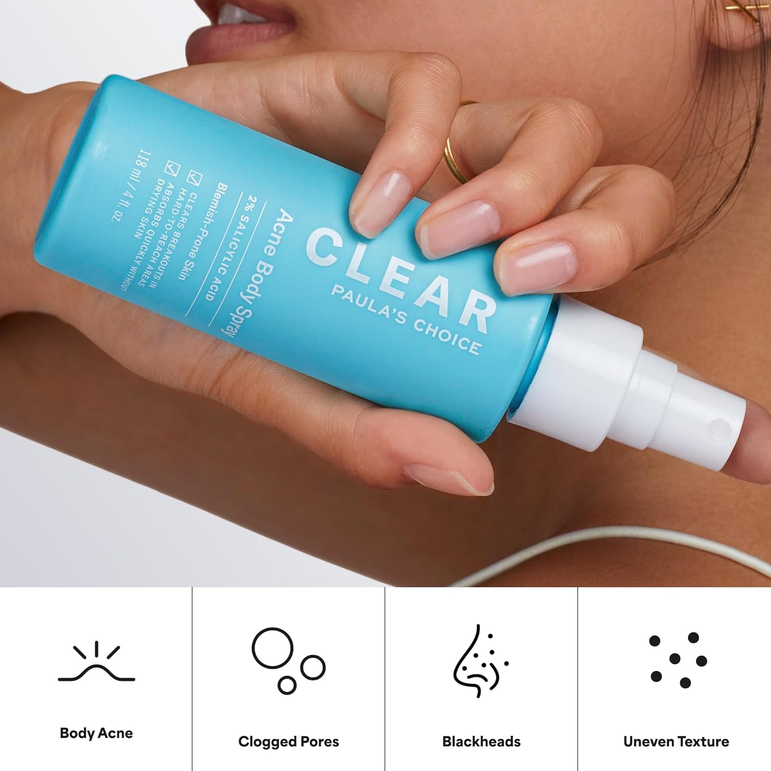 Paula's_Choice_CLEAR_Exfoliating_Back_&_Body_Acne_Spray,_Bacne_Spray_with_2%_BHA_Salicylic_Acid_Back_Acne_Treatment_for_Clogged_Pores,_Blackheads_&_Breakouts,_Alcohol-Free,_Fragrance-Free,_4_Fl_Oz
